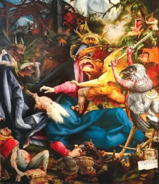 Kuszenie św. Antoniego, Matthias Grünewald, 1512 r. źródło: wikimedia commons Zwyciężyć w sobie bestię