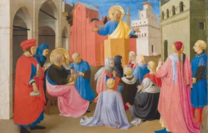 Kazanie św. Piotra, Fra Angelico, ok. 1433 R. źródło: wikimedia commons