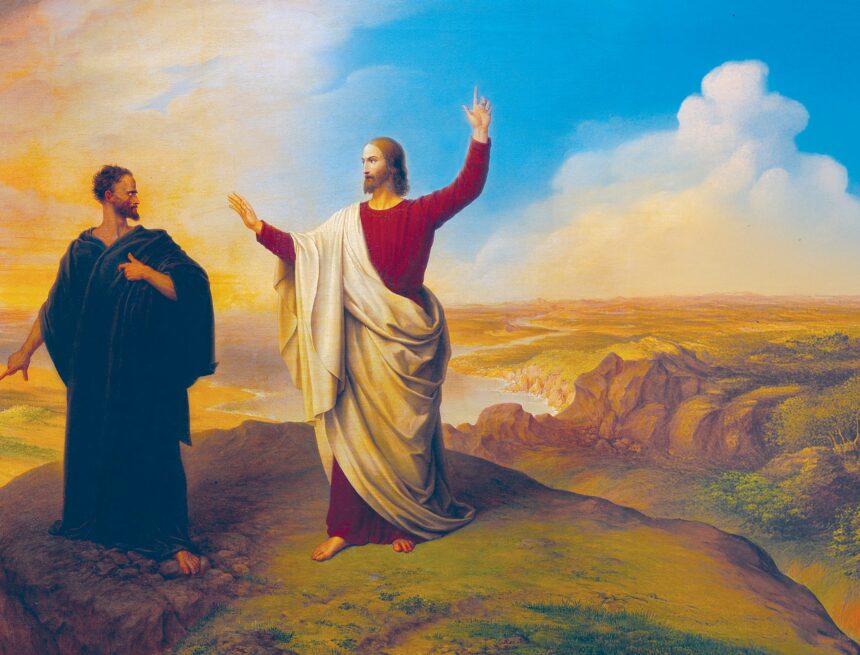 Kuszenie Jezusa Chrystusa, Schnorr von Carolsfeld, 1847 Kuszenie Jezusa Chrystusa, Schnorr von Carolsfeld, 1847