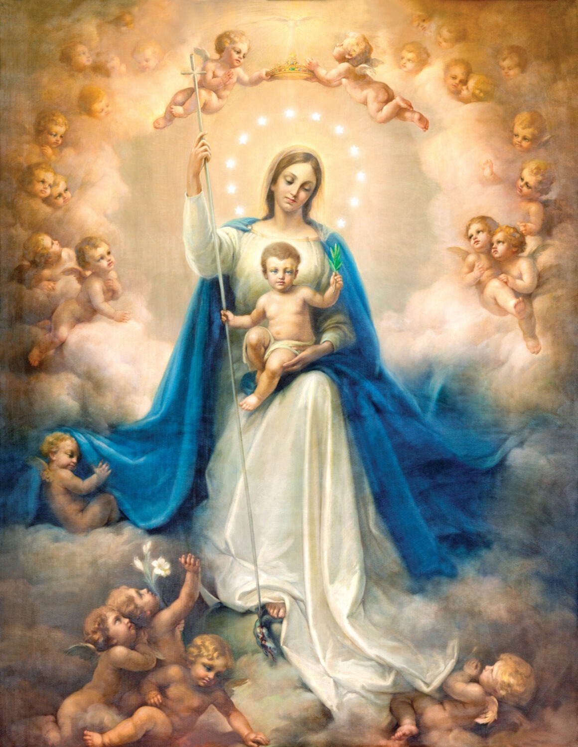 Catania,,Italy,-,April,7,,2018:,The,Painting,Of,Madonna Niepokalana Królową Polski