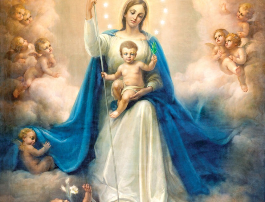 Catania,,Italy,-,April,7,,2018:,The,Painting,Of,Madonna Niepokalana Królową Polski